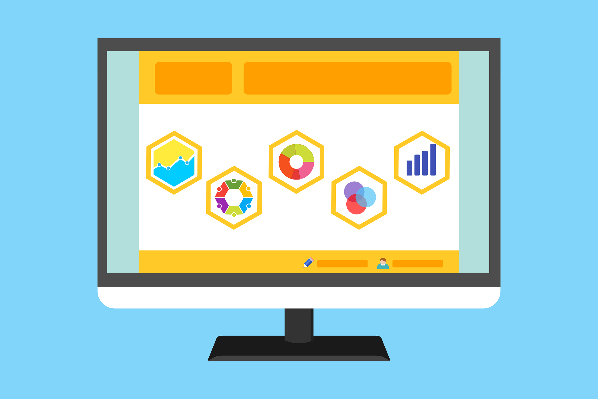 Microlearning als Badges auf Bildschirm dargestellt
