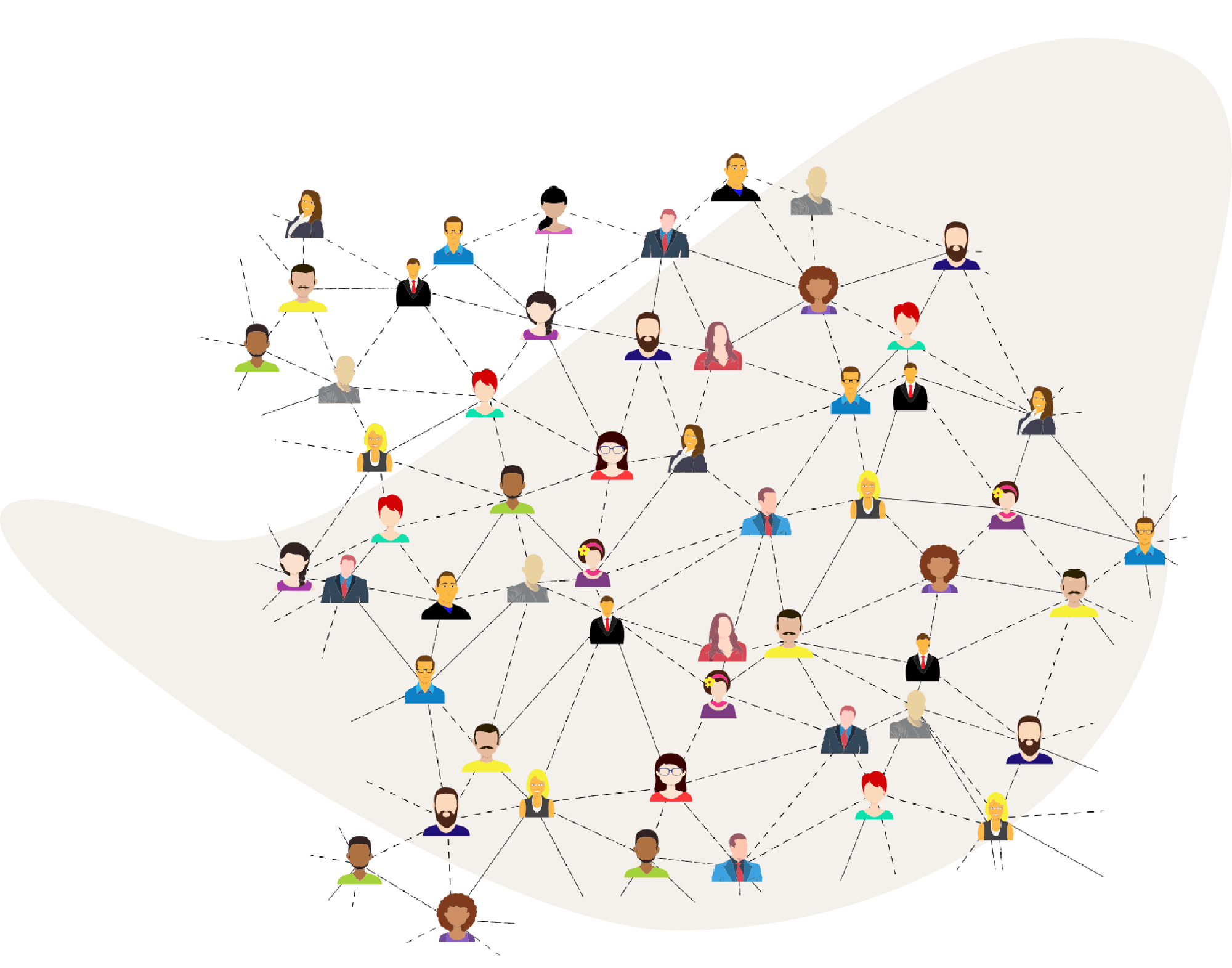 animiertes Cluster Menschenköpfe